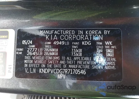 2024 Kia Sportage Hybrid Ex from USA, damaged, VIN KNDPVCDG7R7170546